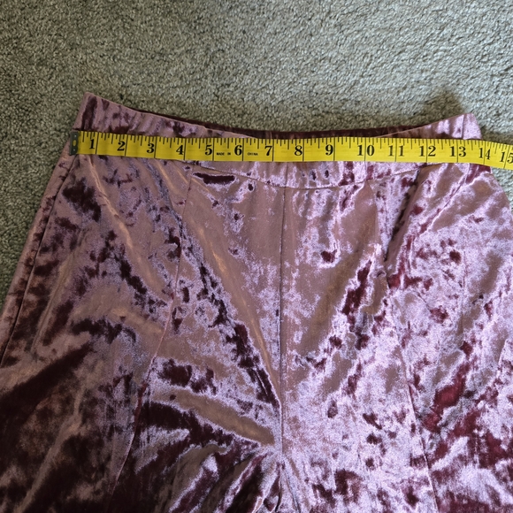Urban Renewal Velvet Mauve Flare Sz L Large 70s Center Slit Festival Pants - Picture 10 of 12